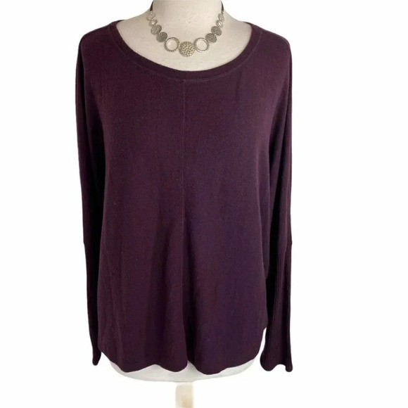 H by Bordeaux‎ L WINE Dolman sleeve top - Picture 1 of 7